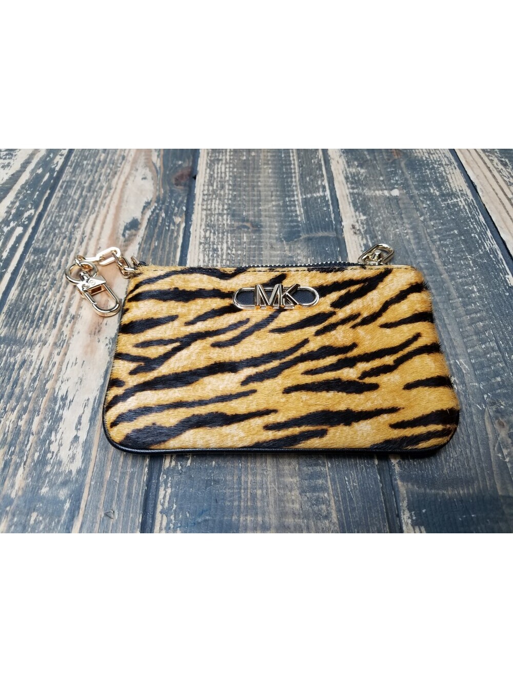 Michael Kors Jet Set Medium Camera Calf Hair Black Brown Multi Crossbody Bag + - Picture 2 of 14